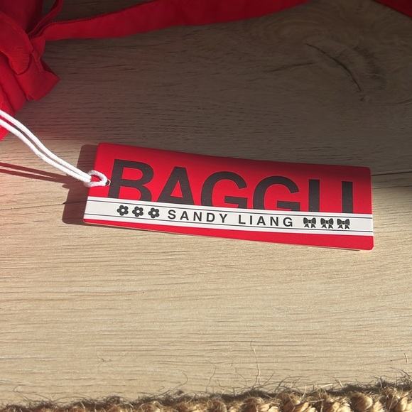 Baggu x Sandy Liang Mini Bow Bag in candy apple. - Picture 5 of 6